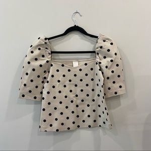 H&M cream and polka dot top